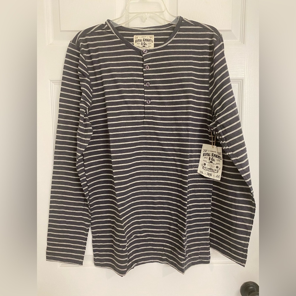 Men’s Royal Knights & Co Striped Henley Shirt